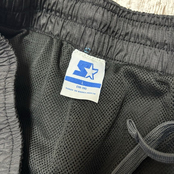 Vintage Starter Track Pants Mens‎ Large Black Embroidered Logo Ankle Zip Y2K - Picture 4 of 15